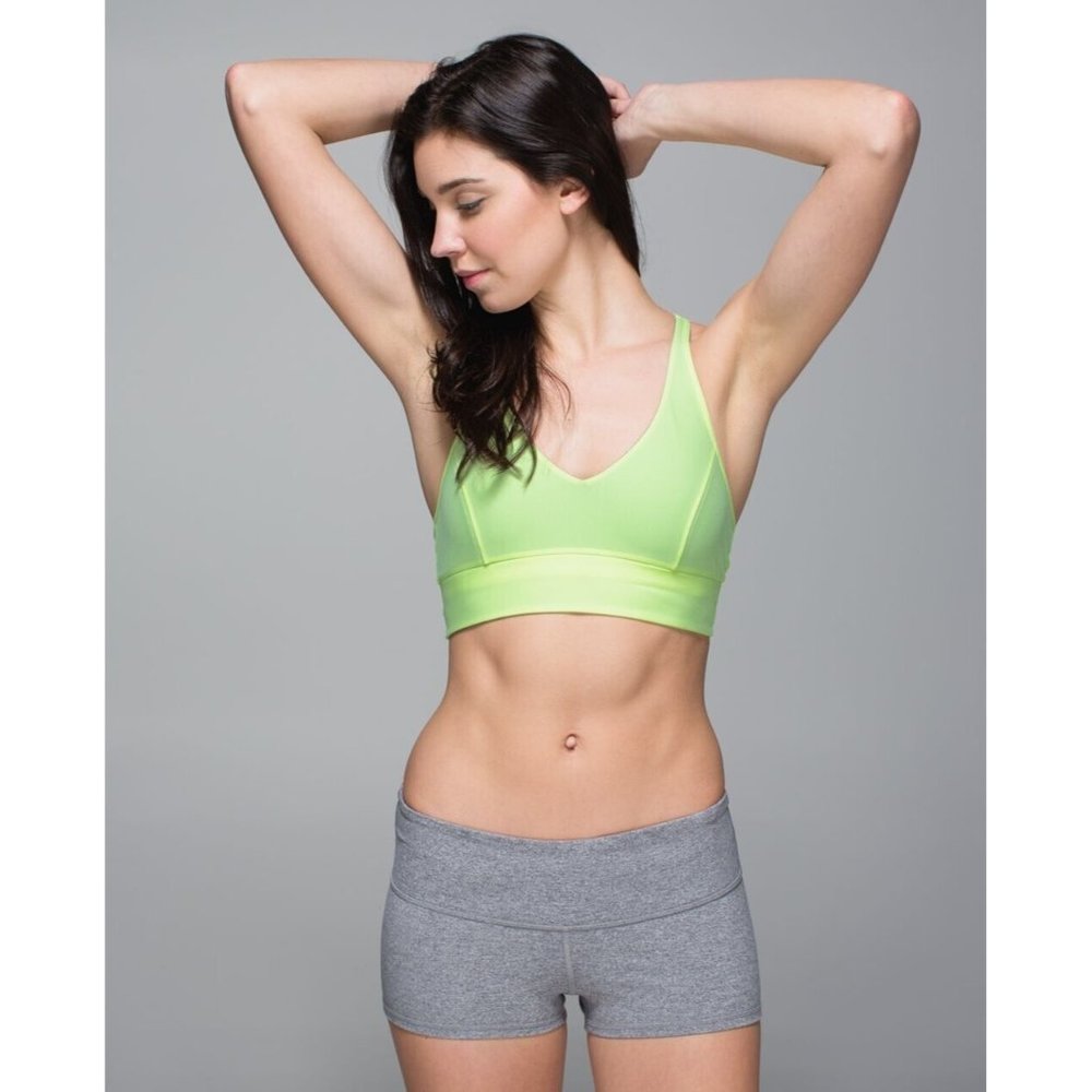 Lululemon Retreat Bra Clear Mint Naval Blue Reversible 6 EUC